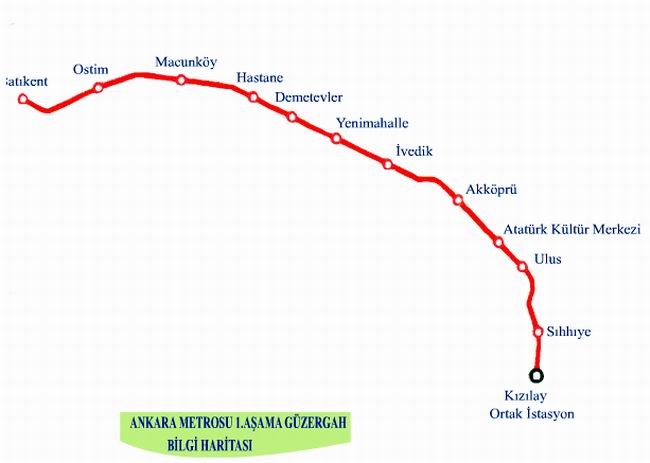 Схема метро в анкаре