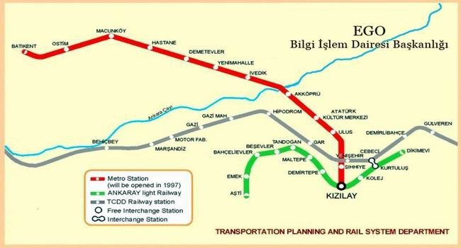 Схема метро в анкаре